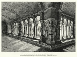 Intérieur du cloître Saint-Trophime, à Arles - French School
